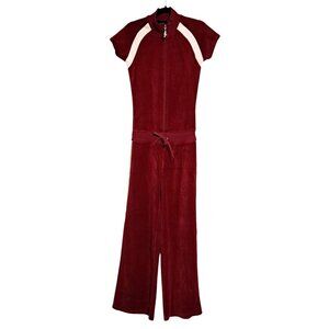 Jlo Velour Tracksuit Womens S One Piece Romper Jumpsuit Jennifer Lopez Maroon Wi